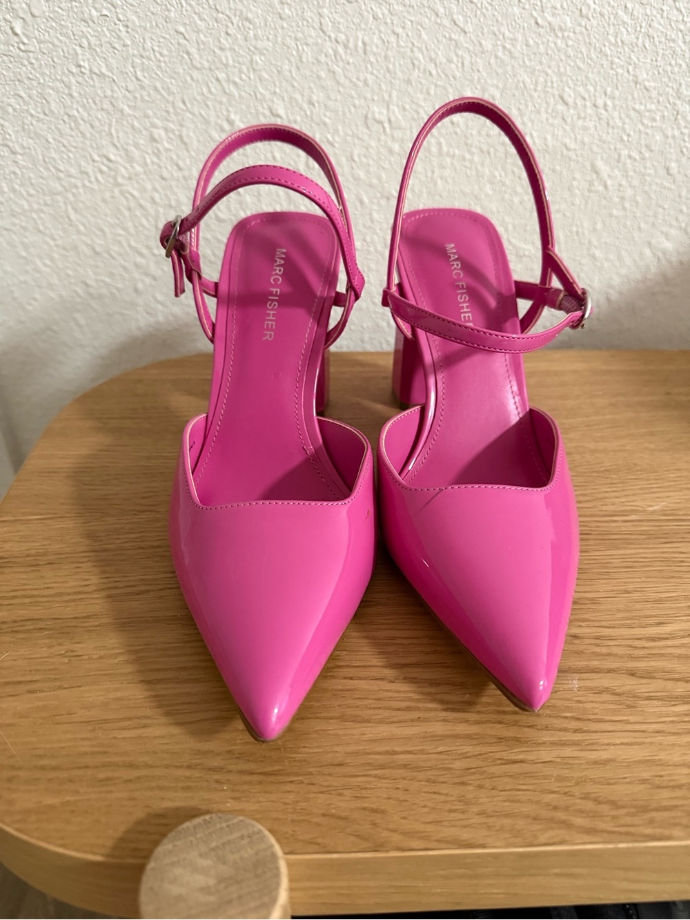 Marc Fisher Hot Pink Pointed-Toe Slingback Pumps
